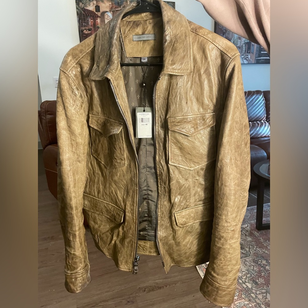 John Varvatos Men’s lightweight leather jacket